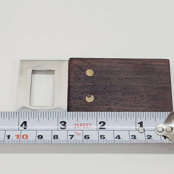 Vintage Beer Can Bottle Wood Handles Stainless Steel Made in Japan Square Handle - Picture 4 of 5